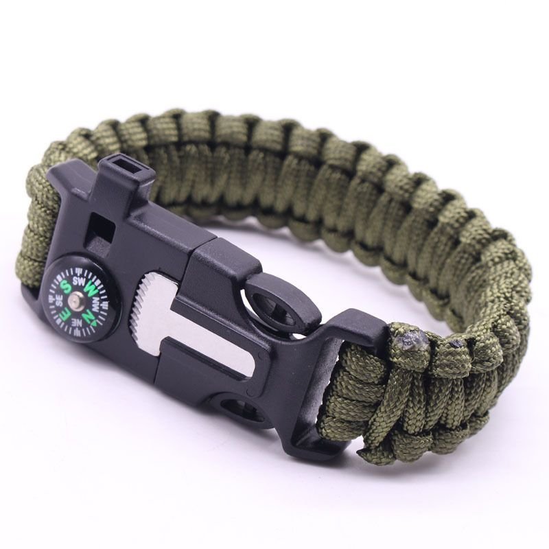 Paracord Compass Survival Bracelet 5-in-1 Tactical Emergency Kit