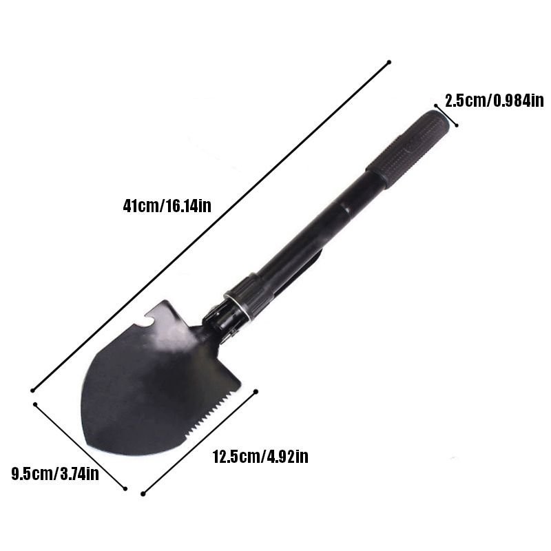 Folding Survival Shovel with Compass - Military Shovel for Camping & Hiking - 6