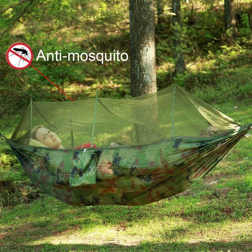Double Camping Hammock with Mosquito Net & Tarp - Heavy Duty Parachute Nylon - 4