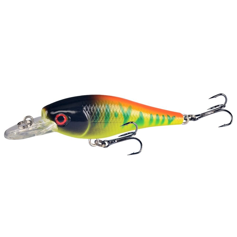Floating Minnow Fish Lure 65mm 4.8g - Topwater Hard Bait for Bass Pike & Carp with Sharp #10 Treble Hooks - 10