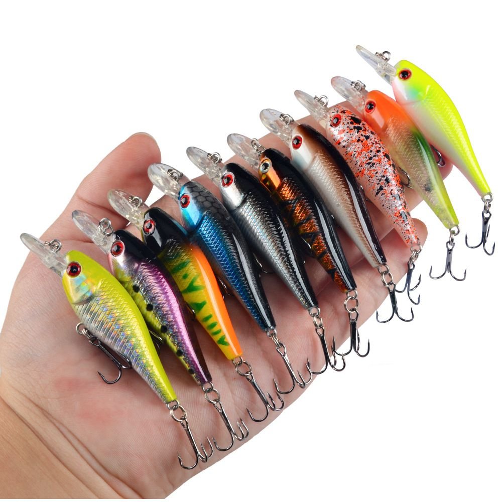 Floating Minnow Fish Lure 65mm 4.8g - Topwater Hard Bait for Bass Pike & Carp with Sharp #10 Treble Hooks - 4