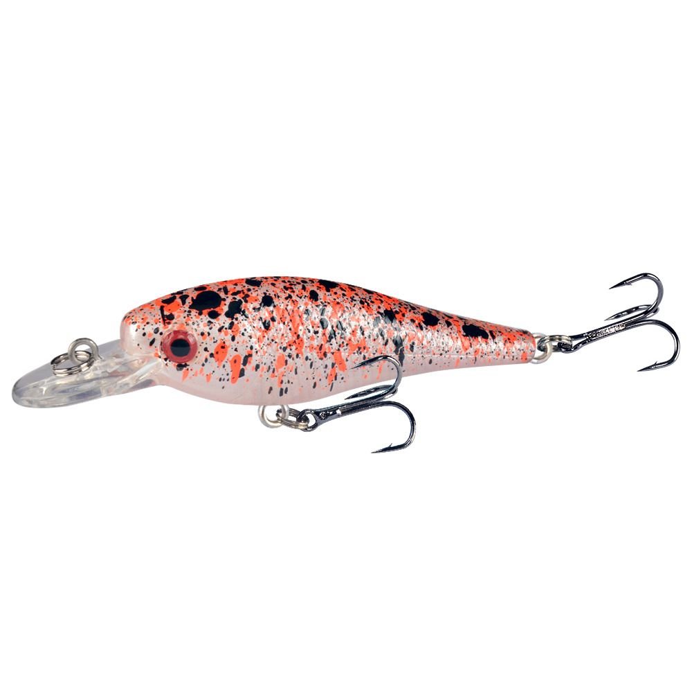 Floating Minnow Fish Lure 65mm 4.8g - Topwater Hard Bait for Bass Pike & Carp with Sharp #10 Treble Hooks - 6