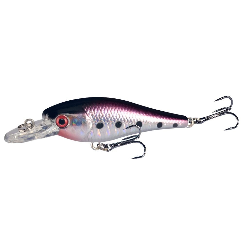 Floating Minnow Fish Lure 65mm 4.8g - Topwater Hard Bait for Bass Pike & Carp with Sharp #10 Treble Hooks - 7