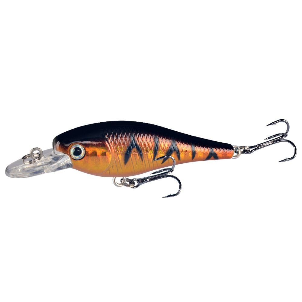 Floating Minnow Fish Lure 65mm 4.8g - Topwater Hard Bait for Bass Pike & Carp with Sharp #10 Treble Hooks - 9
