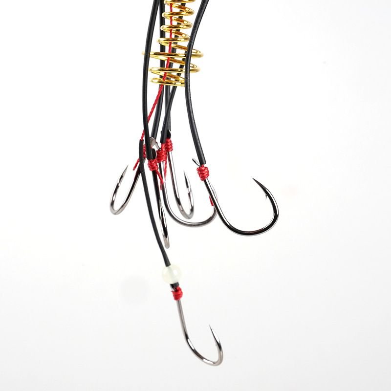 High Carbon Steel Anti-Tangle Explosion Fish Hook Rigs 6#-13# - Carp Catfish Hook Set with Spring Bait Holder - 3