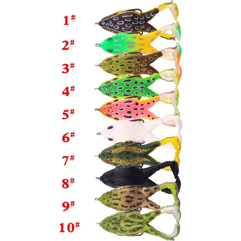 Lifelike Frog Soft Fish Lure 8cm-10cm 8.4-16.6g - Weedless Double Hook Topwater Bait for Bass & Blackfish - 2