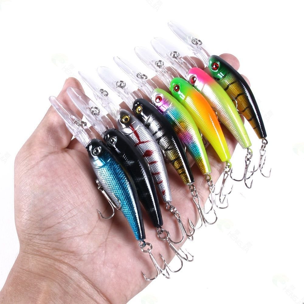 Deep Diving Minnow Hard Fish Lure 10.5cm 7.8g - 8 Colors Bionic Long Lip Bait for Bass & Trout with 6# Reinforced Hooks