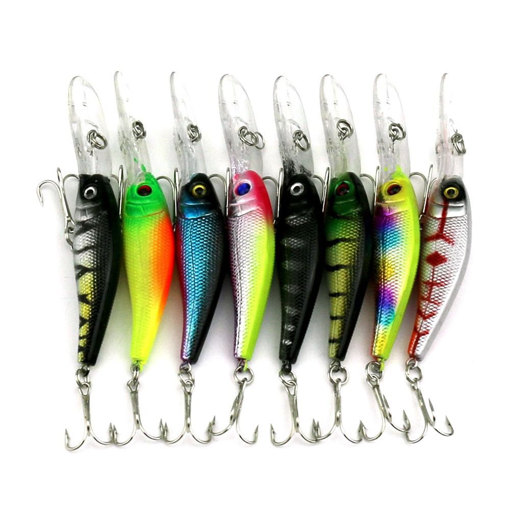 Deep Diving Minnow Hard Fish Lure 10.5cm 7.8g - 8 Colors Bionic Long Lip Bait for Bass & Trout with 6# Reinforced Hooks - 3