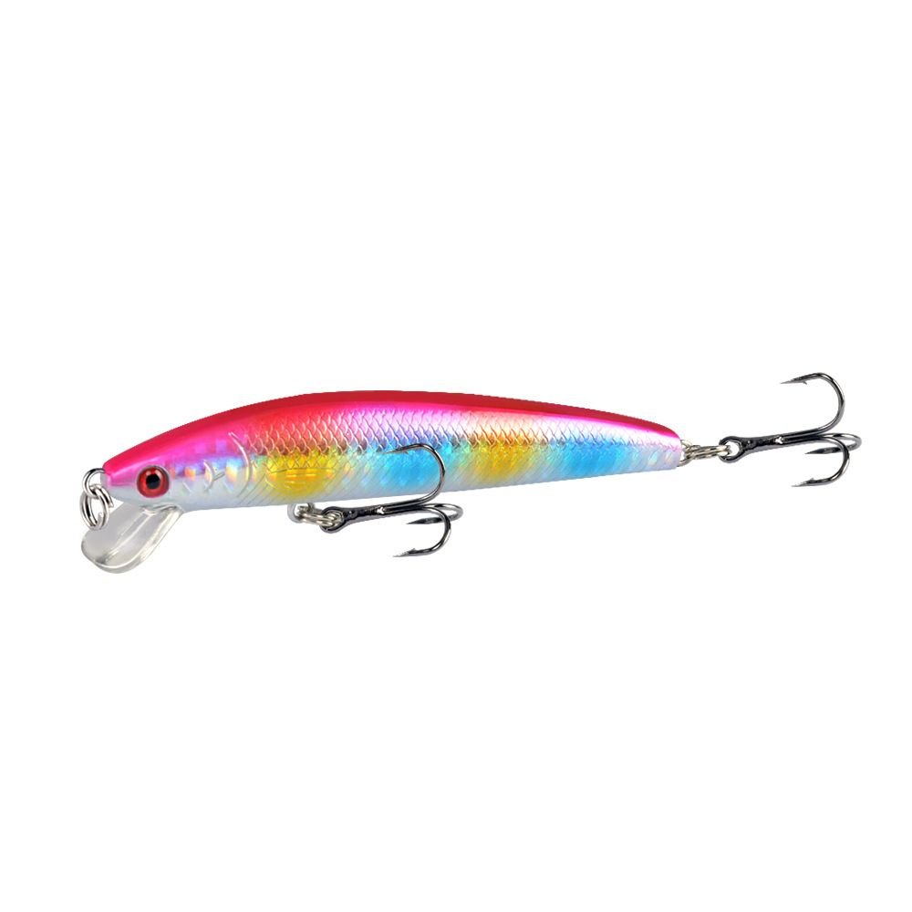 Floating Minnow Fish Lure 9.5cm 8.5g with 3D Eyes & Noise Balls - Short Lip Bait for Bass & Mandarin Fish - 5