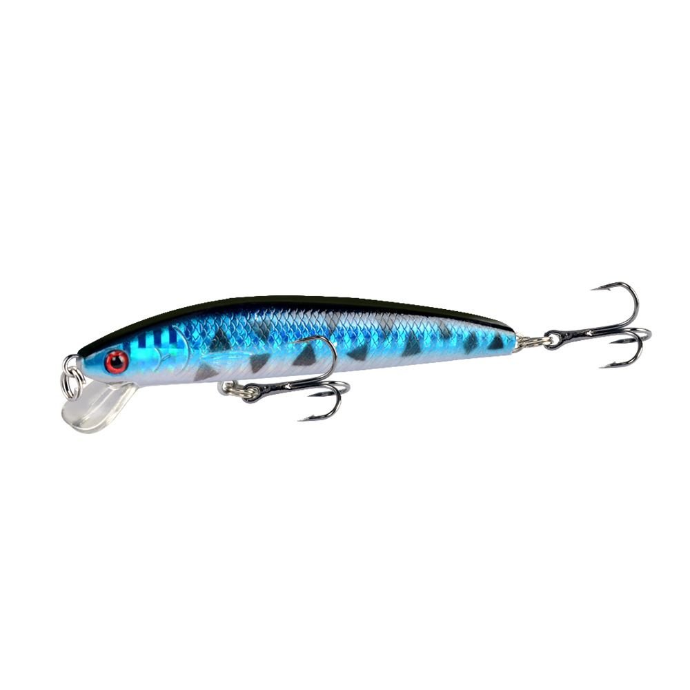 Floating Minnow Fish Lure 9.5cm 8.5g with 3D Eyes & Noise Balls - Short Lip Bait for Bass & Mandarin Fish - 6