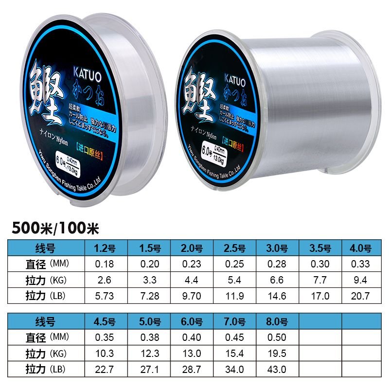 High Transparency Nylon Fishing Line 100m/500m - Super Strong Fluorocarbon Coated Mono for Sea Lake & Lure - 2