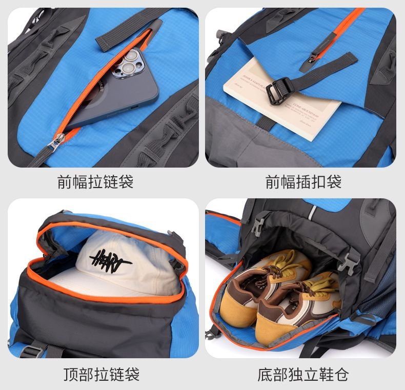 75L Hiking Backpack for Men & Women - Large Capacity Outdoor Camping Travel Rucksack with Pressure-Relieving Back Pad - 5