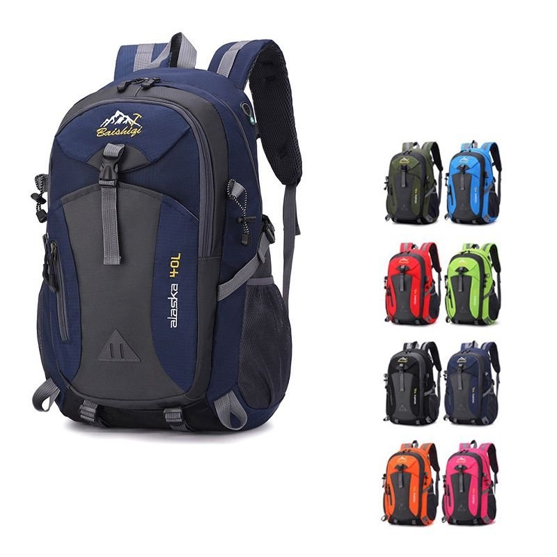 40L Outdoor Backpack Water-Repellent Hiking Daypack for Men & Women - USB Port Travel Camping Rucksack