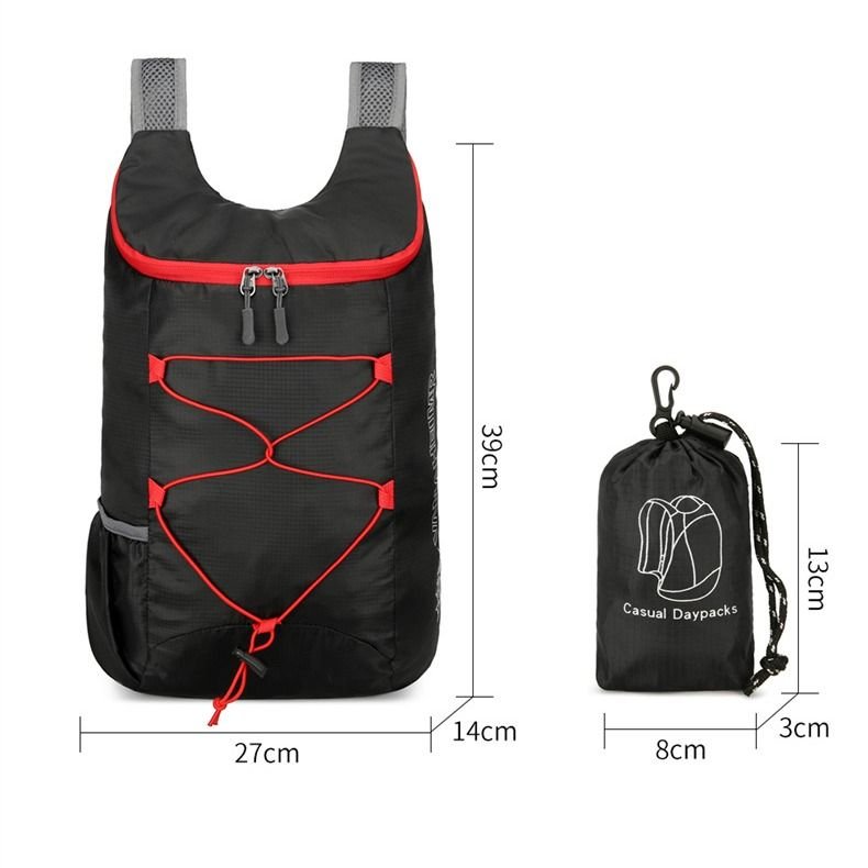 Foldable Waterproof Backpack Ultra-Lightweight 27x14x39cm - Compact Packable Daypack for Cycling Hiking & Travel - 4
