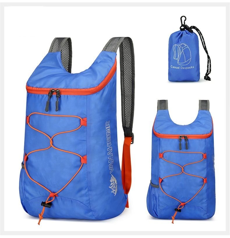 Foldable Waterproof Backpack Ultra-Lightweight 27x14x39cm - Compact Packable Daypack for Cycling Hiking & Travel - 8