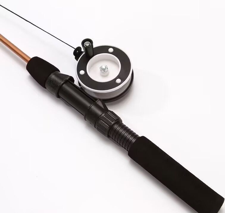 Ice Fishing Rod combo Telescopic 75cm Fiberglass with Line & Reel - 6