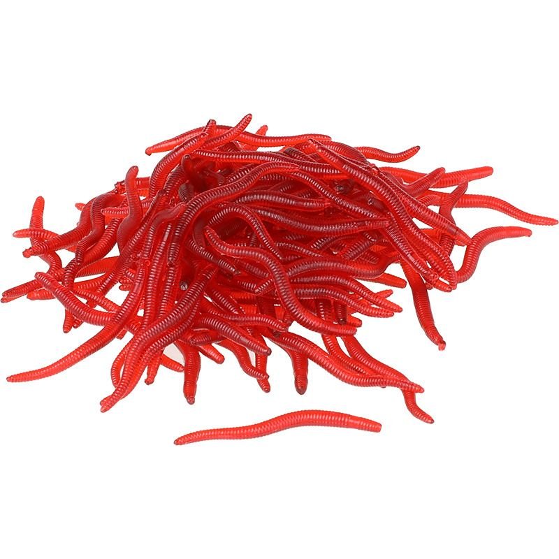 Simulation Earthworm Soft Fishing Lures 100PCS - 1.37in Bionic Worm Baits