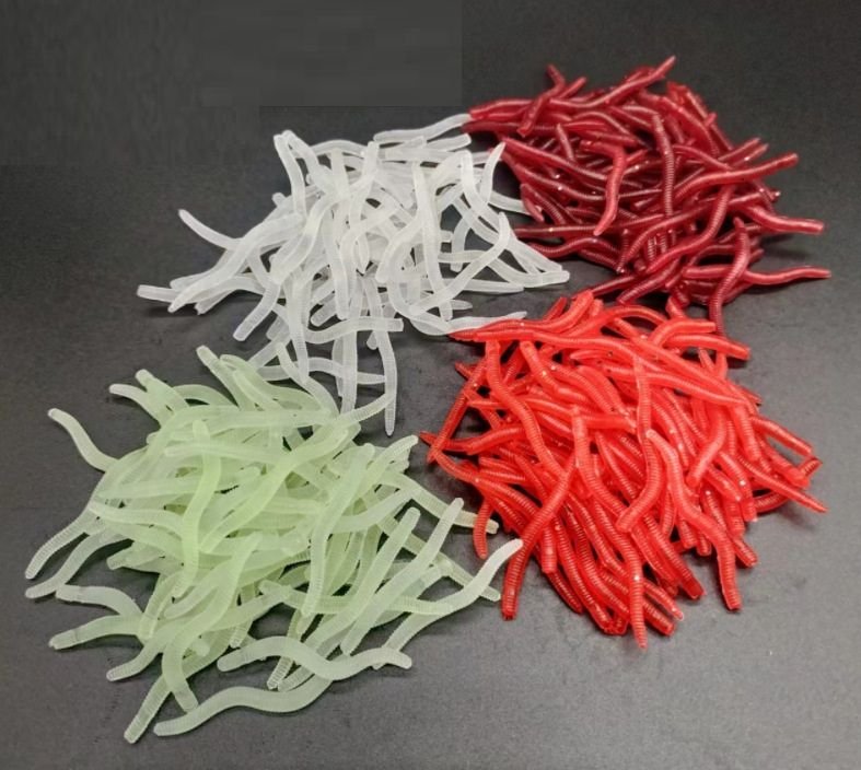 Simulation Earthworm Soft Fishing Lures 100PCS - 1.37in Bionic Worm Baits - 5
