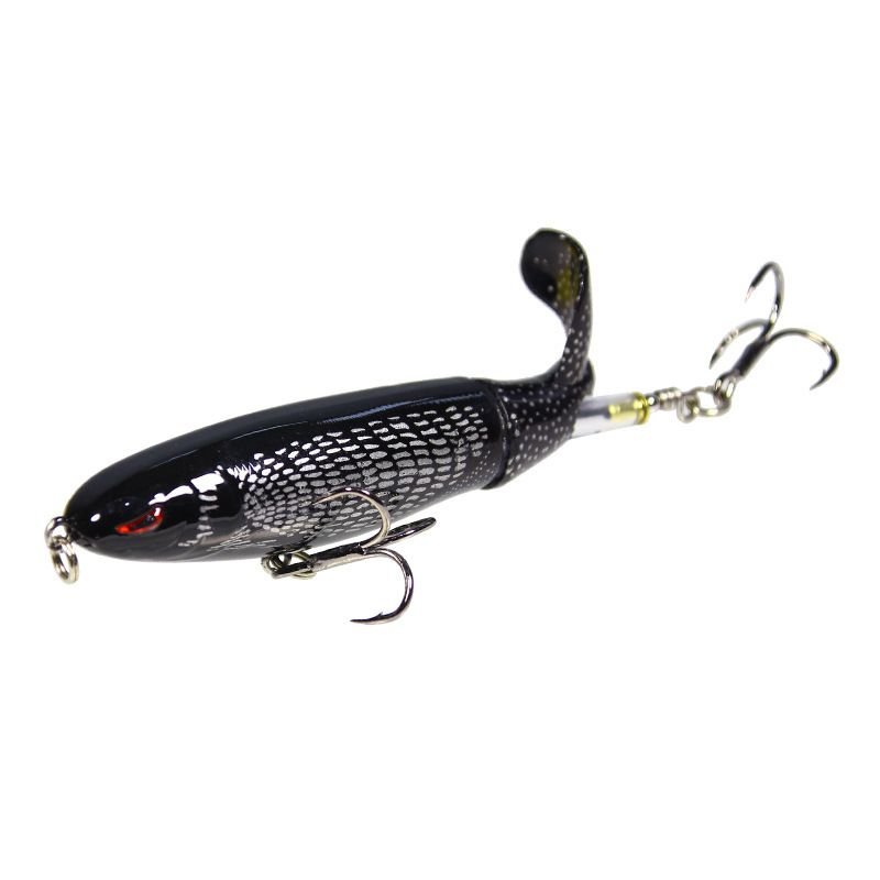 Whopper Popper Topwater Fishing Lure - Floating Pencil Bait with Rotating Tail - 7