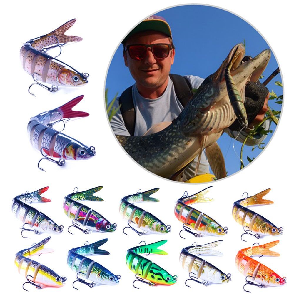 Jointed Swimbait Glide Bait 13.7cm - Lifelike Bass Lure with Rattle & 3D Eyes