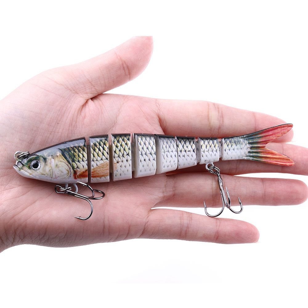 Jointed Swimbait Glide Bait 13.7cm - Lifelike Bass Lure with Rattle & 3D Eyes - 3