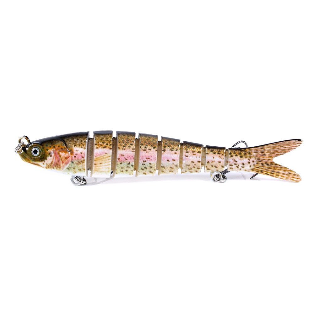 Jointed Swimbait Glide Bait 13.7cm - Lifelike Bass Lure with Rattle & 3D Eyes - 7