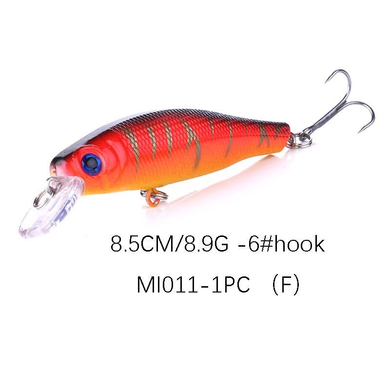 Minnow Crankbait Hard Lure 8.5cm - Fishing Bait for Bass Trout Carp Catfish - 8