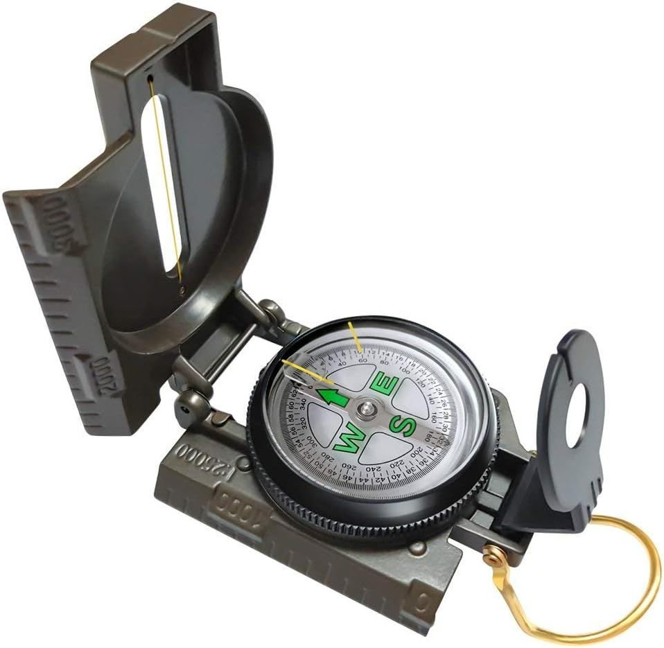 Lensatic Military Compass - Oil Damped Luminous Compass for Hiking & Navigation