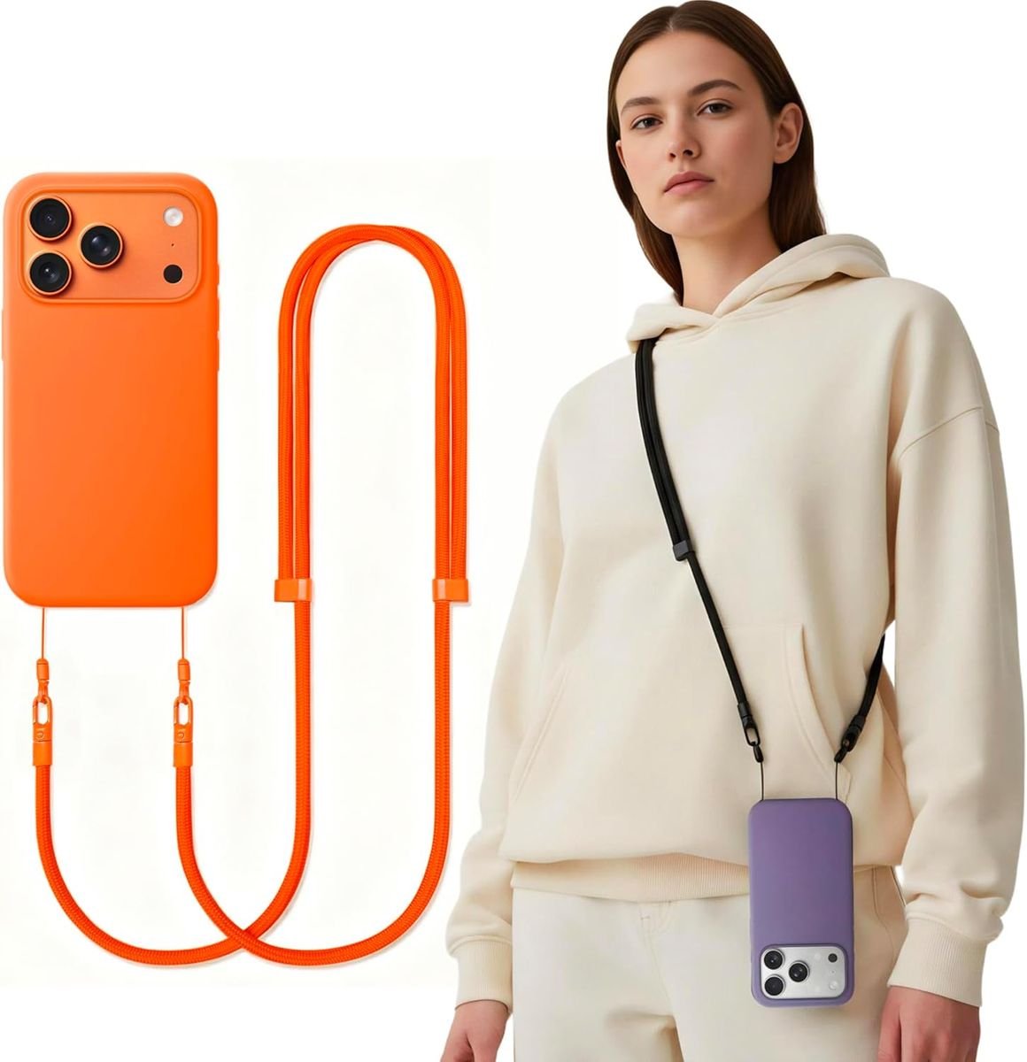 Crossbody Phone Lanyard 7mm Adjustable - Anti-Lost Strap for iPhone & Android - 9