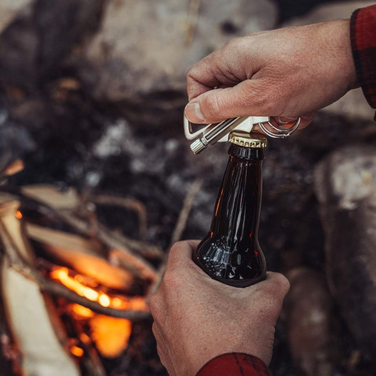 Permanent Match Fire Starter Keychain - Bottle Opener Carabiner Survival Tool - 5
