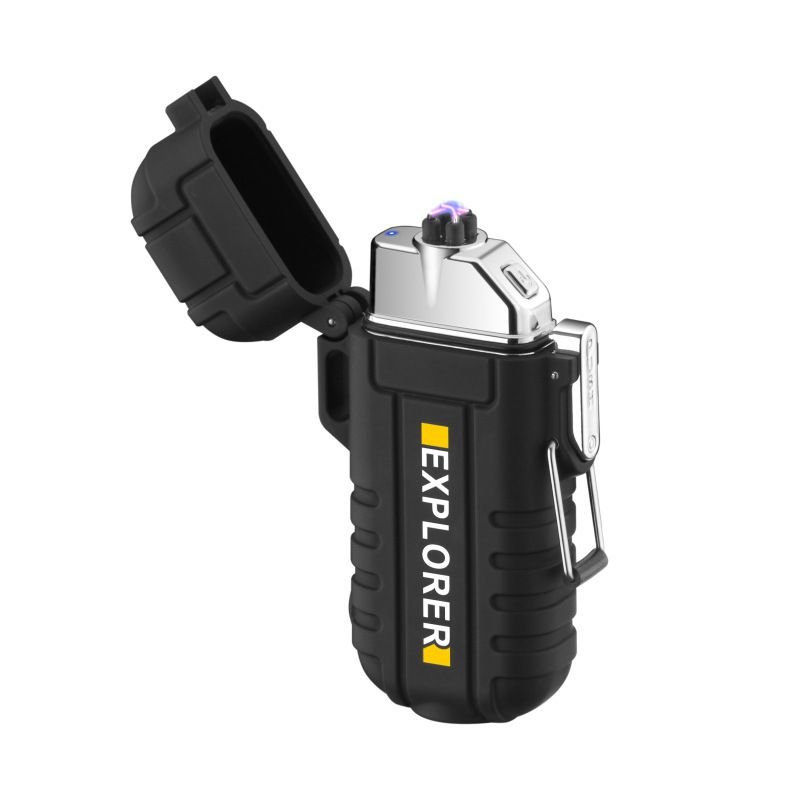 Waterproof Arc Lighter USB Rechargeable - Windproof Plasma Lighter with Flashlight