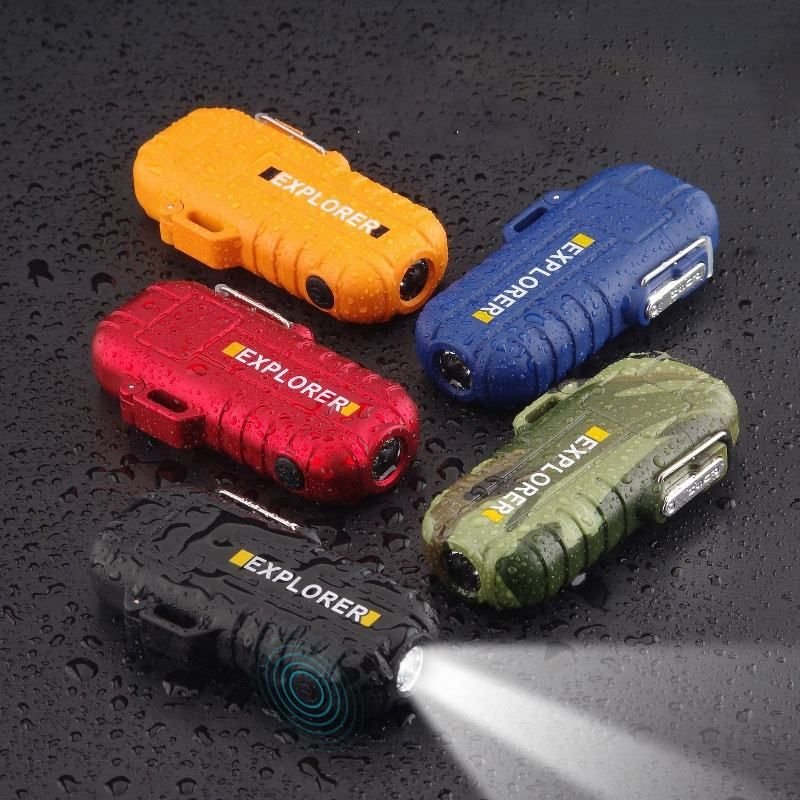 Waterproof Arc Lighter USB Rechargeable - Windproof Plasma Lighter with Flashlight - 3