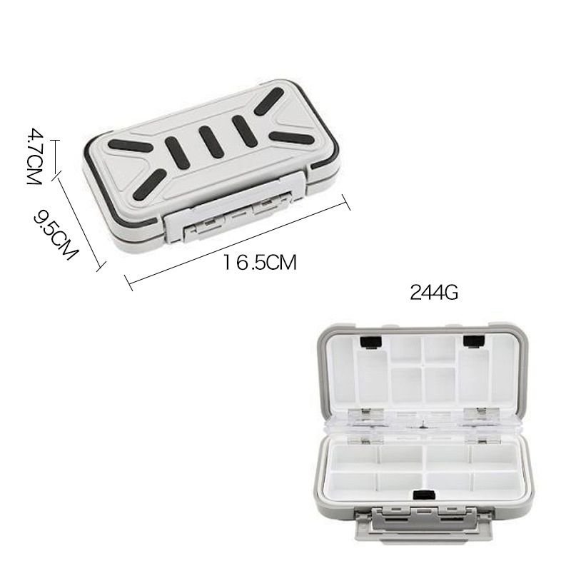 Fishing Tackle Box 3 Sizes - Waterproof Lure Storage with Adjustable Dividers - 4
