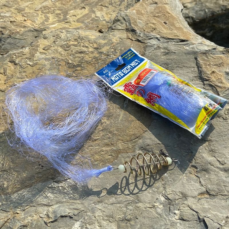 Fishing Trap Net 3-14 Mesh - Nylon Gill Net with Bait Cage & Luminous Beads - 4