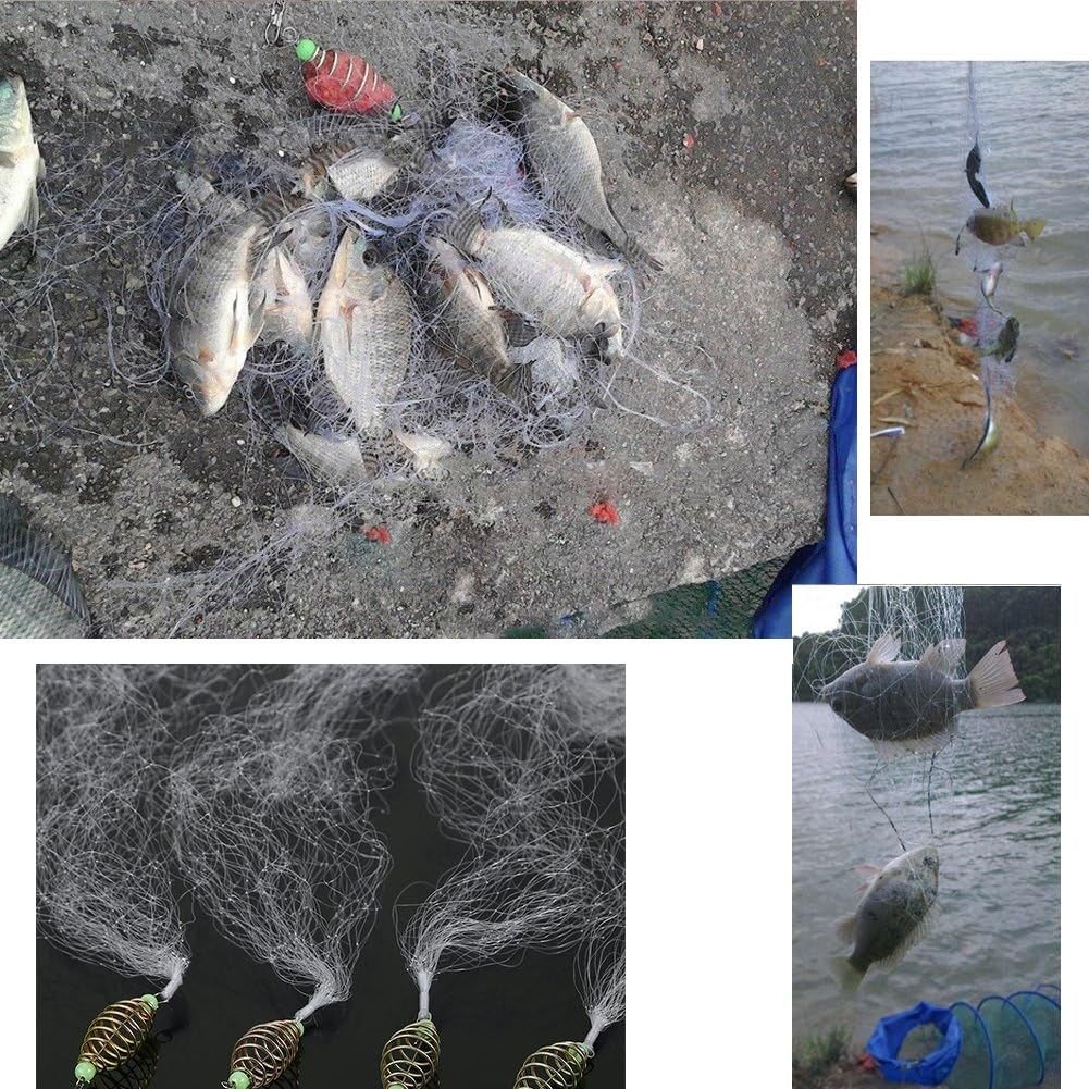 Fishing Trap Net 3-14 Mesh - Nylon Gill Net with Bait Cage & Luminous Beads - 5
