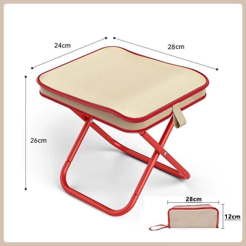 Folding Camping Stool 12in with Carry Bag - Portable Stool Load 120kg - 5