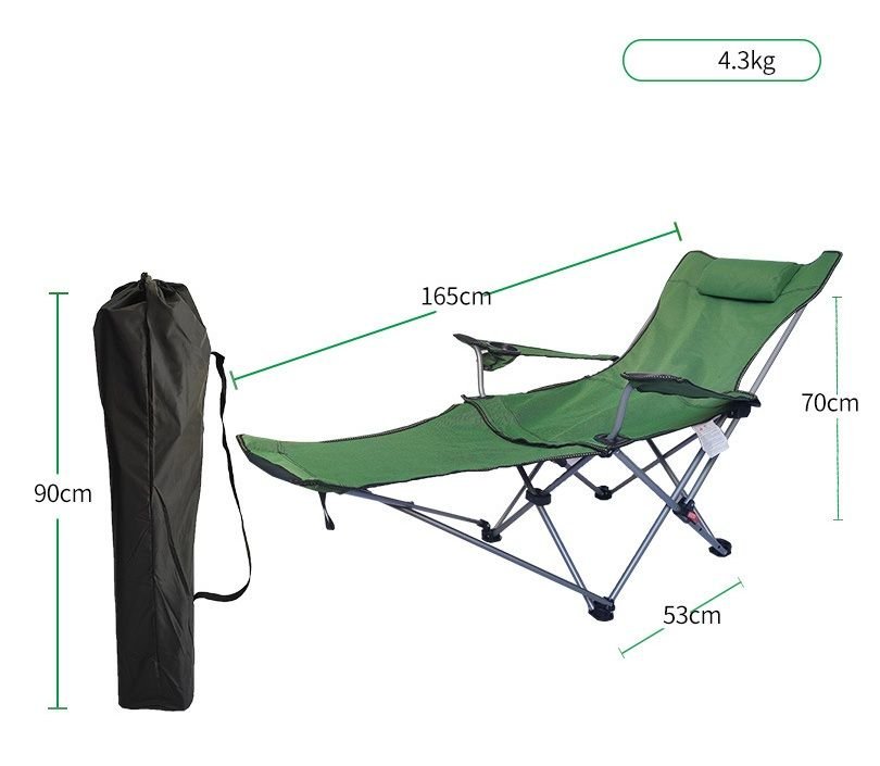 Reclining Camping Chair with Footrest - Zero Gravity Folding Lounge Chair 130kg - 4