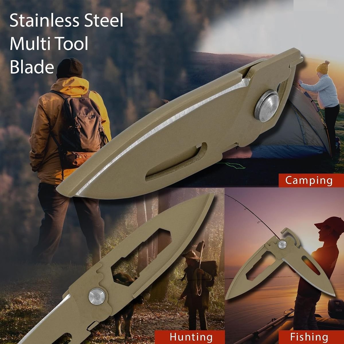 Mini Folding Pocket Knife - Utility Tool with Bottle Opener & Hex Wrench - 4